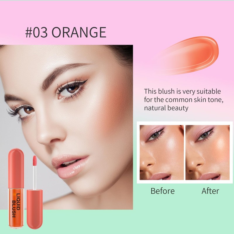 Liquid Cream Blush Stick - Soft Cream Liquid Blush, Long-Wearing