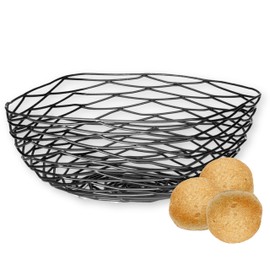 TableCraft Products BK17310 Artisan Basket, Square, 10" x 4", Black