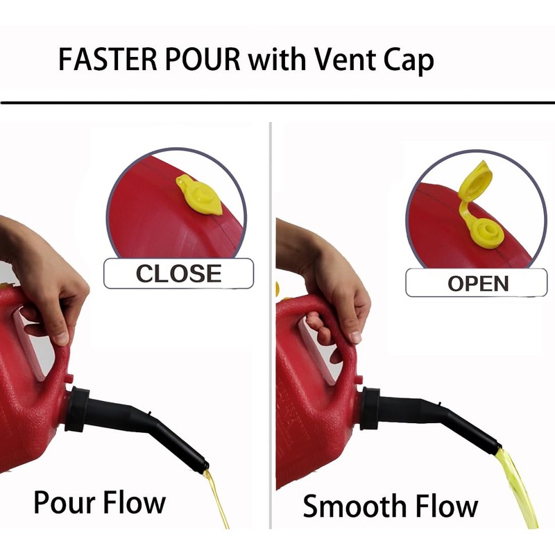 Gas Can Spout Replacement Pour Nozzle Kit with Gasket Stopper