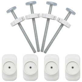 8Pcs Baby Gate Extension Spindle Rods Kit, 4pcs Pet Stair Gate Screws with 4pcs Dog Safety Gate Wall Protector Mounted Gate Bolts Parts Baby Gate Extender for Child Toddle Pressure Install Baby Gate