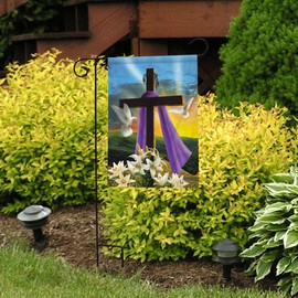 Briarwood Lane Easter Sunrise Religious Garden Flag Cross Doves Lilies 12.5" x 18"