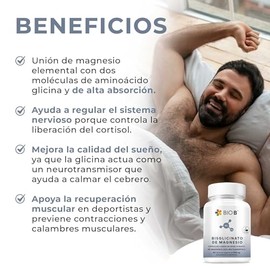 Bio Bisglicinato Magnesio 1500 Alta Absorción Glicina Quelado Apoyo Sueño Estrés Recuperación Muscular Cápsulas Veganas