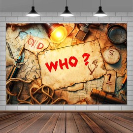 10x8 ft Murder Mystery Photo Backdrop Detective Agent Spy Theme Investigation Suspects Photos Clue Evidence Crime Themed Birthday Party Decorations Banner for Teen Boys