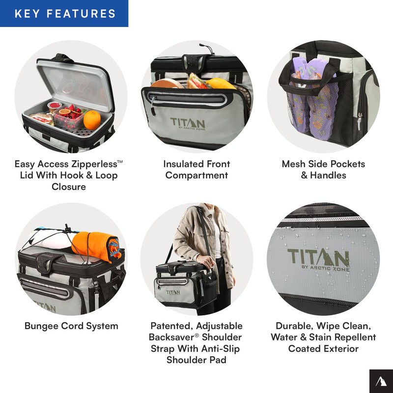 Titan by Arctic Zone 30 Can Zipperless Soft Cooler with