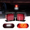 PVerandio 2pcs Submersible Square LED Trailer Light Kit 12V Red