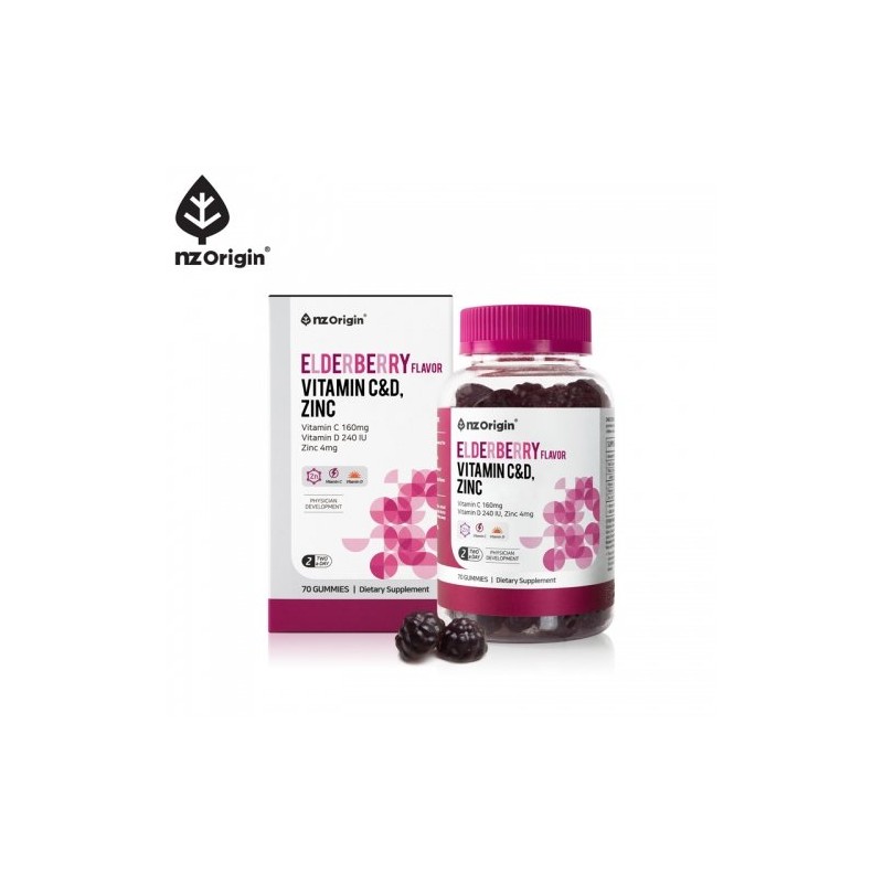 Angelt Origin Elderberry Flavored Vitamin CD Zinc 3 Boxes /
