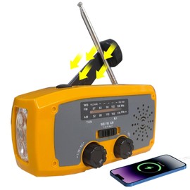 GcSige Emergency Radio with NOAA Weather Alert, AM/FM Shortwave Radio,Hand Crank Radio with Solar Charger, 5000mAh Battery Portable Radio with LED Flashlight, USB Charger for Home Camping