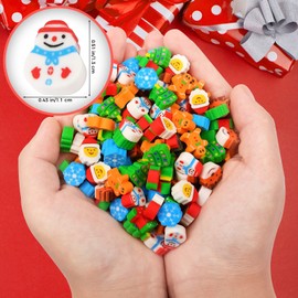 Christmas Mini Erasers for Kids Bulk, 240 PCS Cute Erasers Novelty Pencil Erasers Santa Snowman Stocking Erasers for Christmas Party Favor Gifts Home School Work Rewards
