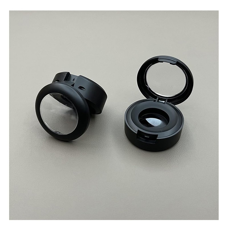 2Pcs Black Empty Eyeshadow Boxes Round Refillable Storage Case Container