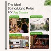 IDZO Heavy Upgrade Duty Outdoor String Light Pole for Deck