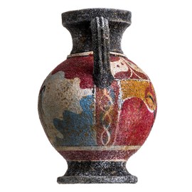 BeautifulGreekStatues Antique Greek Minoan Amphora Fisherman Handmade Ceramic Vase Small