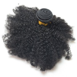 Luwigs Afro Kinky Curly 4B 4C Hair Extensions One Bundle Hair Weave Human Hair Bundles Afro Kinkys Curly Hair Bundles Natural Color (14 Inch, Afro Kinky Curly 4B 4C)