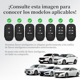 Funda Para Llave Honda,Estuche anti-cada de TPU para llave inteligente con 2 prcticos lazos para colgar,Llave inteligente universal Honda Accord...   
