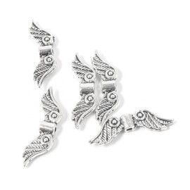 Zuoyou 50 pcs 20mm Angel Wing Spacer Metal Beads DIY for Bracelets Necklace Silver