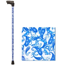 NOVA Medical Products Palm Grip Orthopedic Handle Walking Cane for Right Hand, Lightweight and Adjustable, Blue Porcelain Design