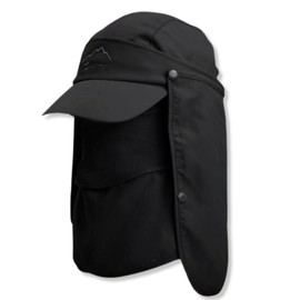 LIMSE 4-Way Specifications, 99% UV Protection, Sun Shade Hat, Can be Transformed into a Cap, Sun Visor, Face Cover, Neck Guard for Outdoors, Farm Work, Fishing, Bicycles, Black, Free size