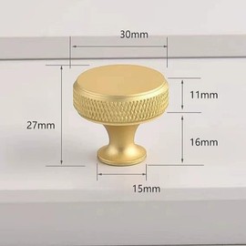 Xshelley 10 Pack (30 mm) Kitchen Cabinet Knobs Knurled Dresser Drawer Cabinet Hardware Aluminum Knobs,for Dresser Drawers,Equipped with Screws (Gold)