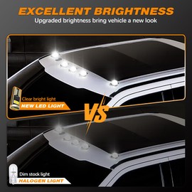 AMEXMART 5pcs Cab Marker Lights Smoked Lens Covers and White T10 LED Bulbs Compatible with Ford F150 F250 F350 F450 F550 Super Duty 1999-2016