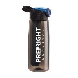 Prep-Right Survival - 4-Stage Water Filter Bottle, BPA-Free Water Bottle for Survival Gear, Camping, and Travel, Black