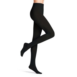 FALKE Women's Temple Angel 60 DEN W TI Semi-Opaque Thick Patterned 1 Pair Tights, Black (Black 3009), M