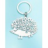 Silver Hedgehog Keyring, Hedgehog Keychain, Hedgehog Gift, Laser cut effect