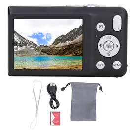 Digital Camera 8K HD 68MP 2.7in Screen 16X Zoom Timer Shoot Beauty Filter Video Recording Compact Digital Camera Black