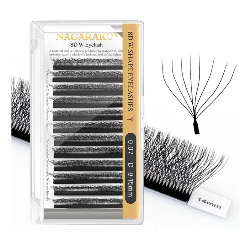 Nagaraku Extensiones De Pestañas 8d W Shape