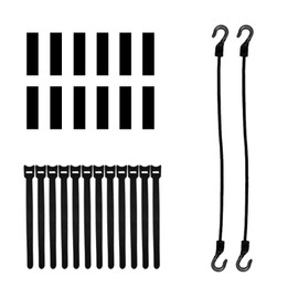 SAFANA 12 Pack Hook and Loop Fasteners for Pool Cover with Pull Rings or Holes On Edge, 2 Pack Elastic Rope Hook for 12FT Framed Prism Pool, Windproof Fixed Accessory, Cable Wires Strap Organize