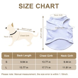 HACRAHO Dog Shirts, 3 PCS Polyester Solid Color Dog T-Shirts Breathable Dog T-Shirts for DIY Blank Pet Clothes for Small and Medium Dogs and Cat, White, L
