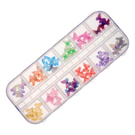 Mikinona Butterfly Nail Charms Kit Vibrant Acrylic Nail Jewels for DIY Art Decorations for Manicure and Craft Projects