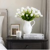 LYLYFAN 20 Pcs Artificial Tulips Flowers White Faux Tulip Flowers