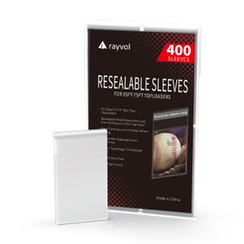 Rayvol Top Loader Sleeves - Resealable Team Bags for 35-75PT Rigid Toploader Card Holders (400pcs)