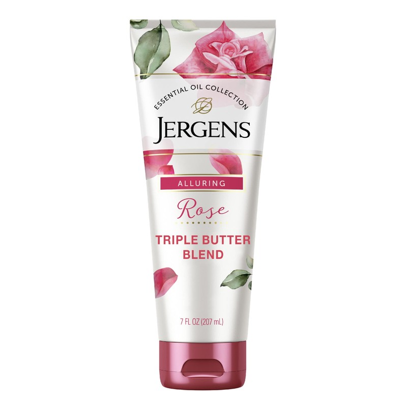 Jergens Rose Body Butter Lotion, Hand and Body Moisturizer with