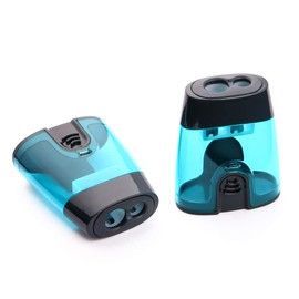Eagle Manual Pencil Sharpener, 2 Holes, for Standard and Jumbo Color Pencils, 24×51×63 MM, Perfect for Kids, Pack of 2 (Blue)