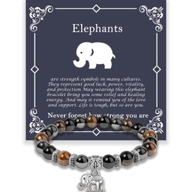 Elephant Bracelet Gifts for Men Women, Stainless Steel Mom Elephant Chain Link Party Bracelet, Motivational Gifts for Daddy Mom, Mothers Day Elephant Bracelet, Strength Bracelets for Women Her