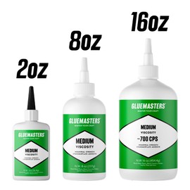 Professional Grade Cyanoacrylate (CA) Super Glue by GLUE MASTERS - 16 OZ (453-gram) - Medium 700 CPS Viscosity Adhesive for Woodworking, Aquascaping, Fabrication, 3D Printing