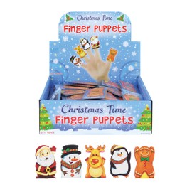 Henbrandt 5x Christmas Finger Puppets for Kids 5 Assorted Designs Children’s Stocking Fillers Christmas Eve Box Fillers Cracker Gifts Xmas Party Favours for Boys and Girls