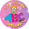 144 Super Speller 30 mm Reward Stickers for School Teachers,