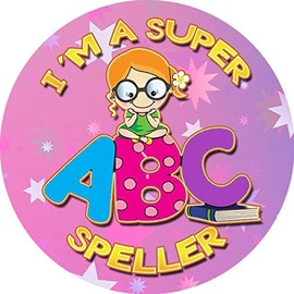 144 Super Speller 30 mm Reward Stickers for School Teachers, Parents, Nursery