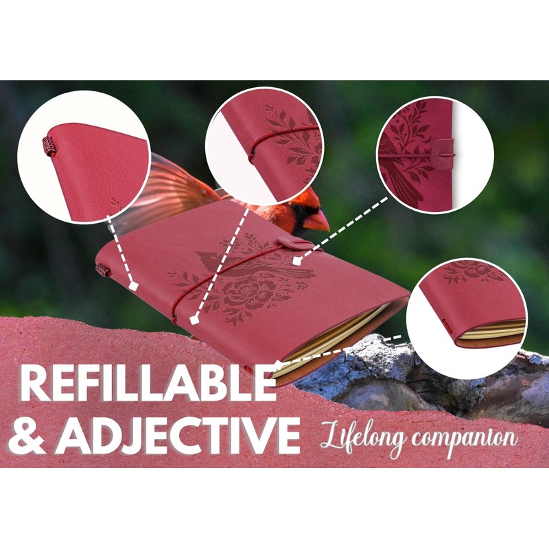 InnoBeta Cardinal Gifts for Women, Cardinal Journal and Pen Leather