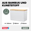 tesa® Baboo XL Bathroom Organiser with Bamboo Lid, Matt White,