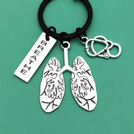 RT Respiratory Therapist Keychain Gifts Respiratory Therapy Gifts Lung Breathe Lung Specialist Stethoscope Anatomical Keyring Father Day Nurse Day Respiratory Care Jewelry Gift for Doctor Nurse