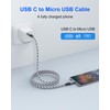 SNANSHI USB C to Micro USB Cable 1FT, Braided Charging