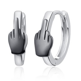 Punk Earrings Sterling Silver Cool Earrings Grunge Earrings Finger Earrings for Men Punk Jewellery Gifts for Men