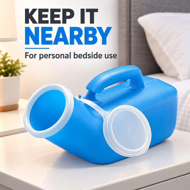 Male External Urine Collector Bottle with Lid for Personal Bathroom