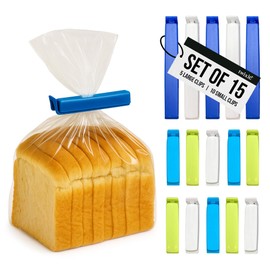 LINDEN SWEDEN Twixit! Bag Clips - Set of 15 - Keep Food Fresh, Prevent Spillage - Great for Storage and Organization - Microwave, Freezer and Dishwasher-Safe - BPA-Free