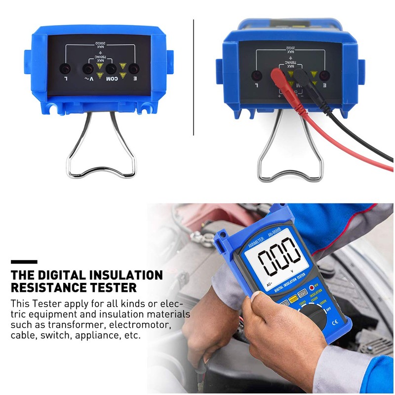 Digital Insulation Resistance Tester, AIMOEST Megohmmeter 200GΩ Meg Ohmmeter, 500V/1000V/2500V/5kV