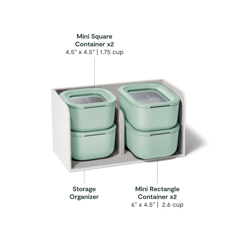 Caraway Mini Food Storage 9pc Set - Glass Storage Containers