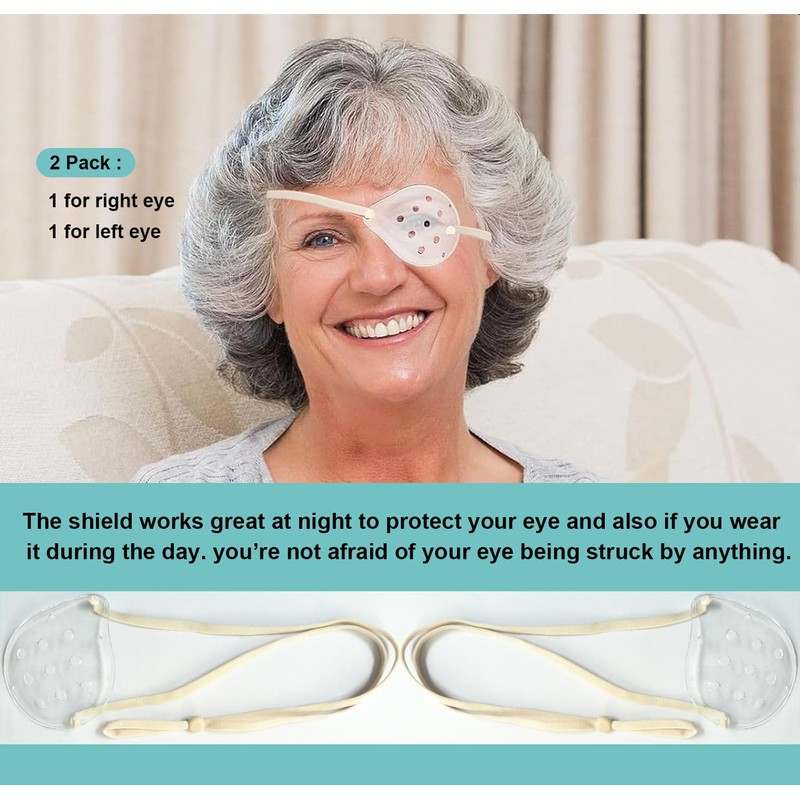 FSJLT 2pcs Clear Eye Shield for Cataract Surgery Hard Vented