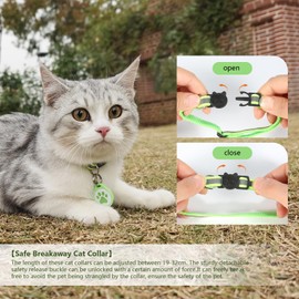 3 Pack/Upgraded Version - Reflective Cat Collar with Bell, Solid & Safe Collars for Cats, Nylon, Mixed Colors, Pet Collar, Breakaway Cat Collar Charms, QR Code Smart ID tag,cat tag (3 Collars)